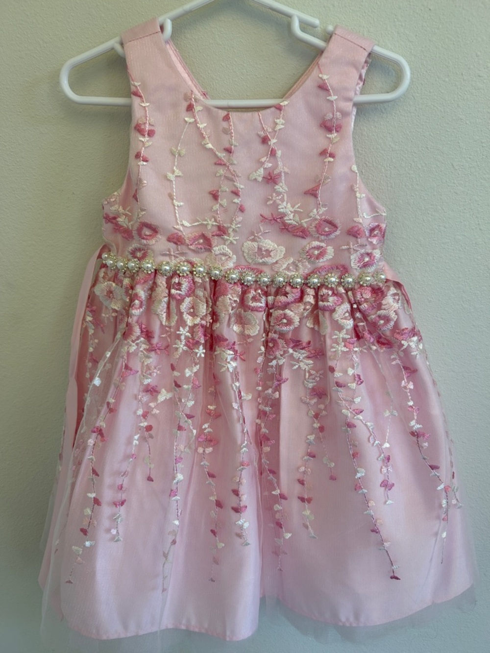 American Princess Pink Floral Beaded Girls' Formal Dress